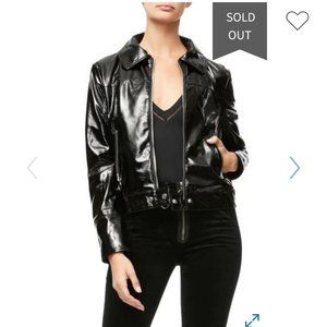 Good American Patent Biker Jacker NWT